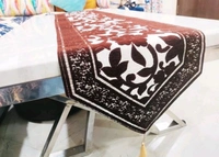  Gorki Cotton Embroidered  Table Runner - Brown